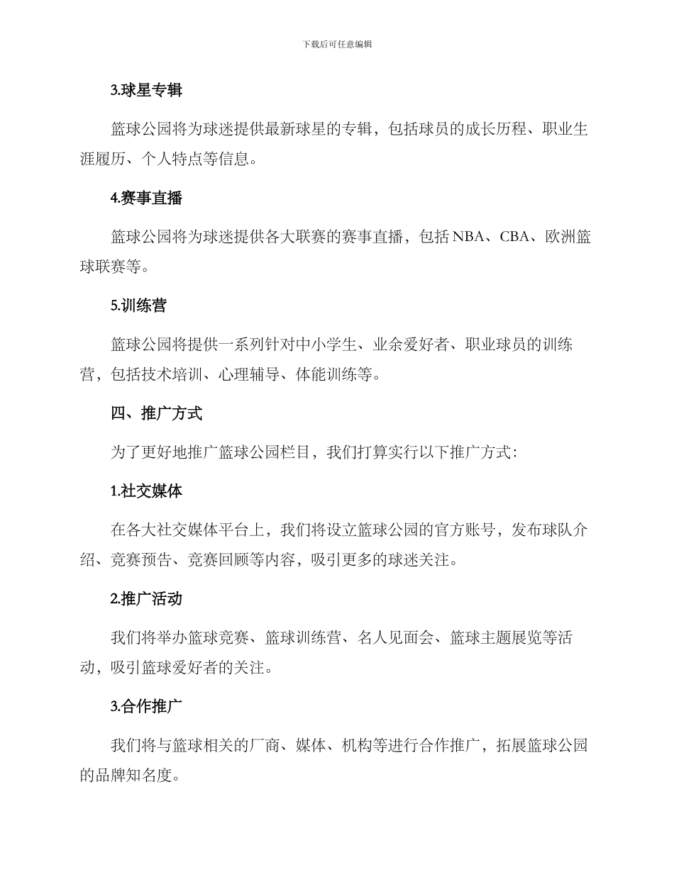 篮球公园栏目分析方案_第2页