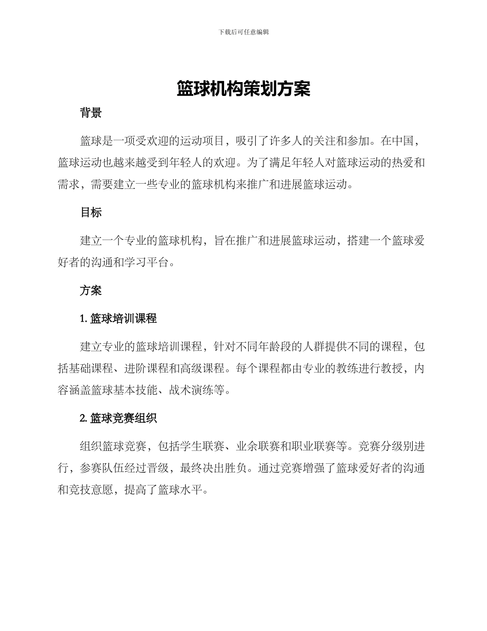 篮球机构策划方案_第1页