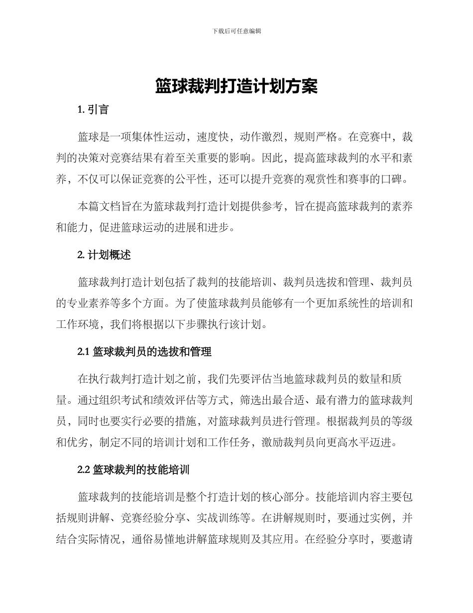 篮球裁判打造计划方案_第1页