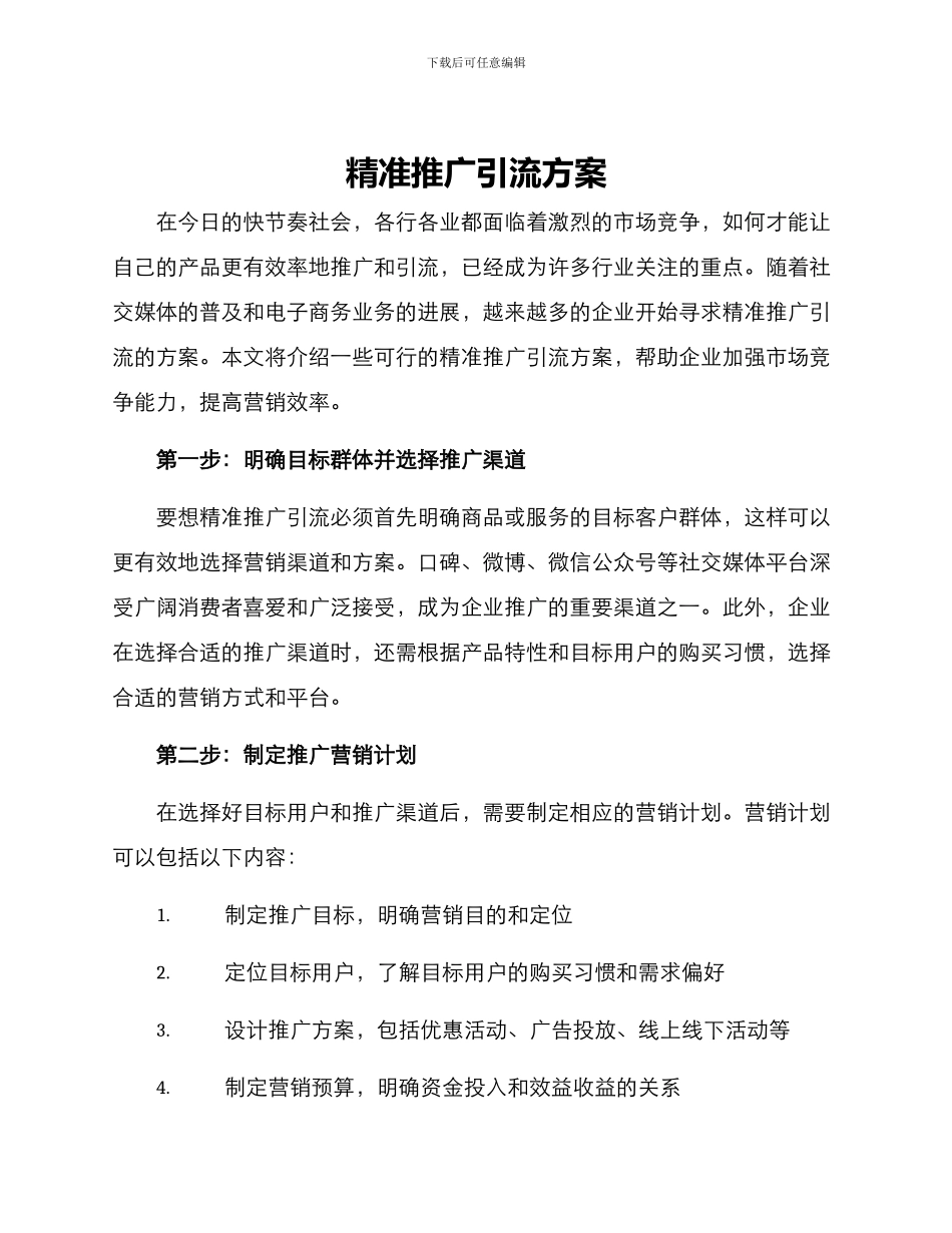 精准推广引流方案_第1页