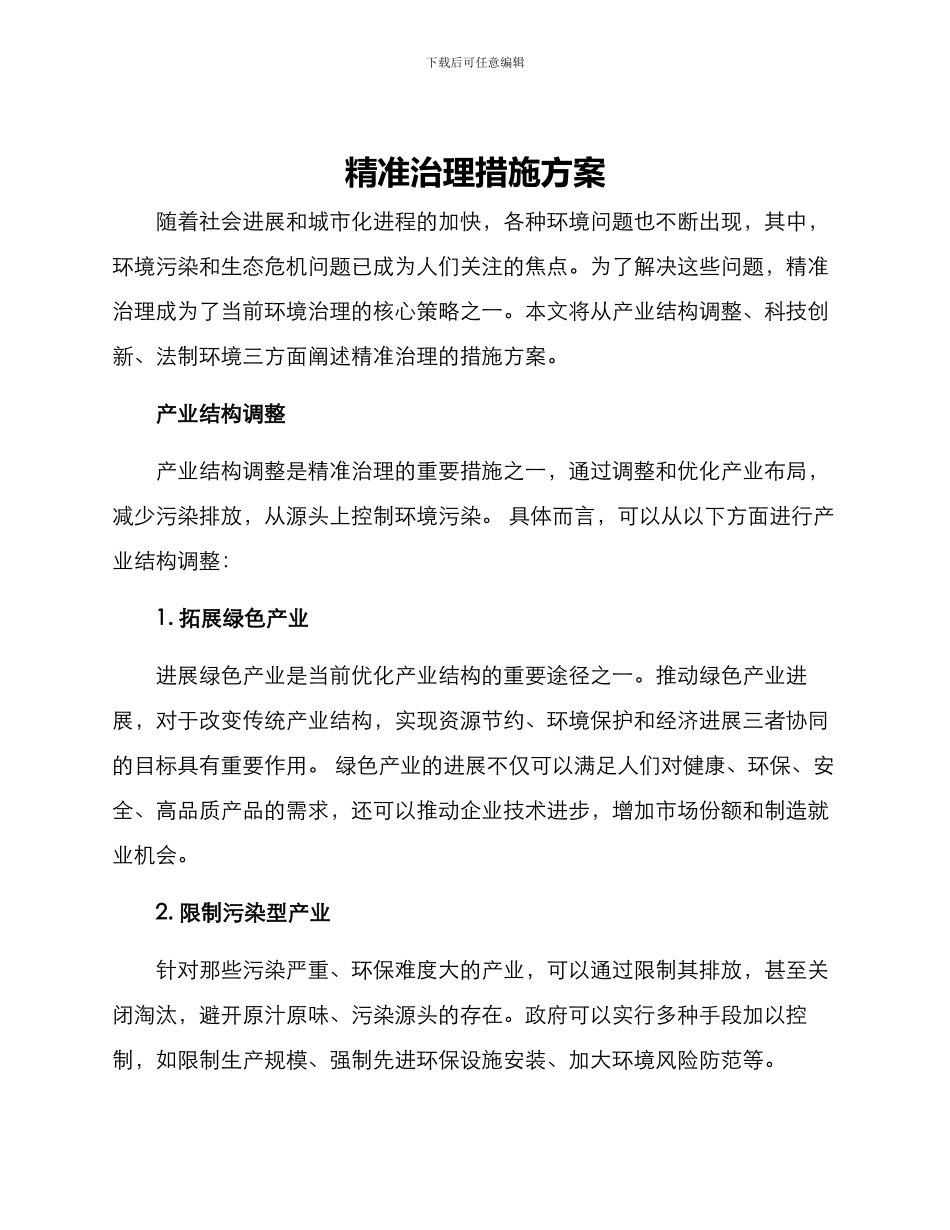 精准治理措施方案_第1页