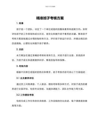 精准班子考核方案