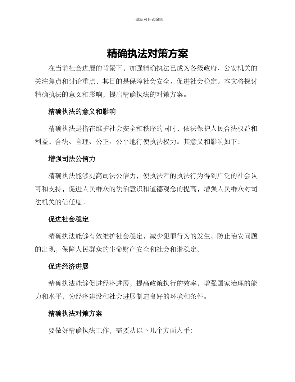精确执法对策方案_第1页