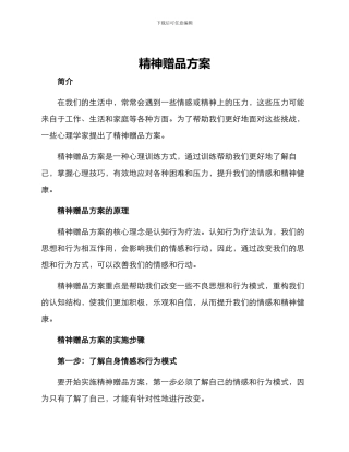 精神赠品方案