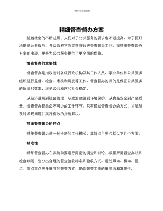 精细督查督办方案