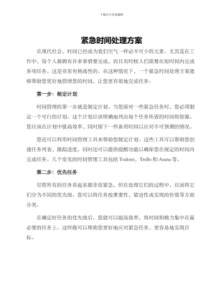 紧急时间处理方案