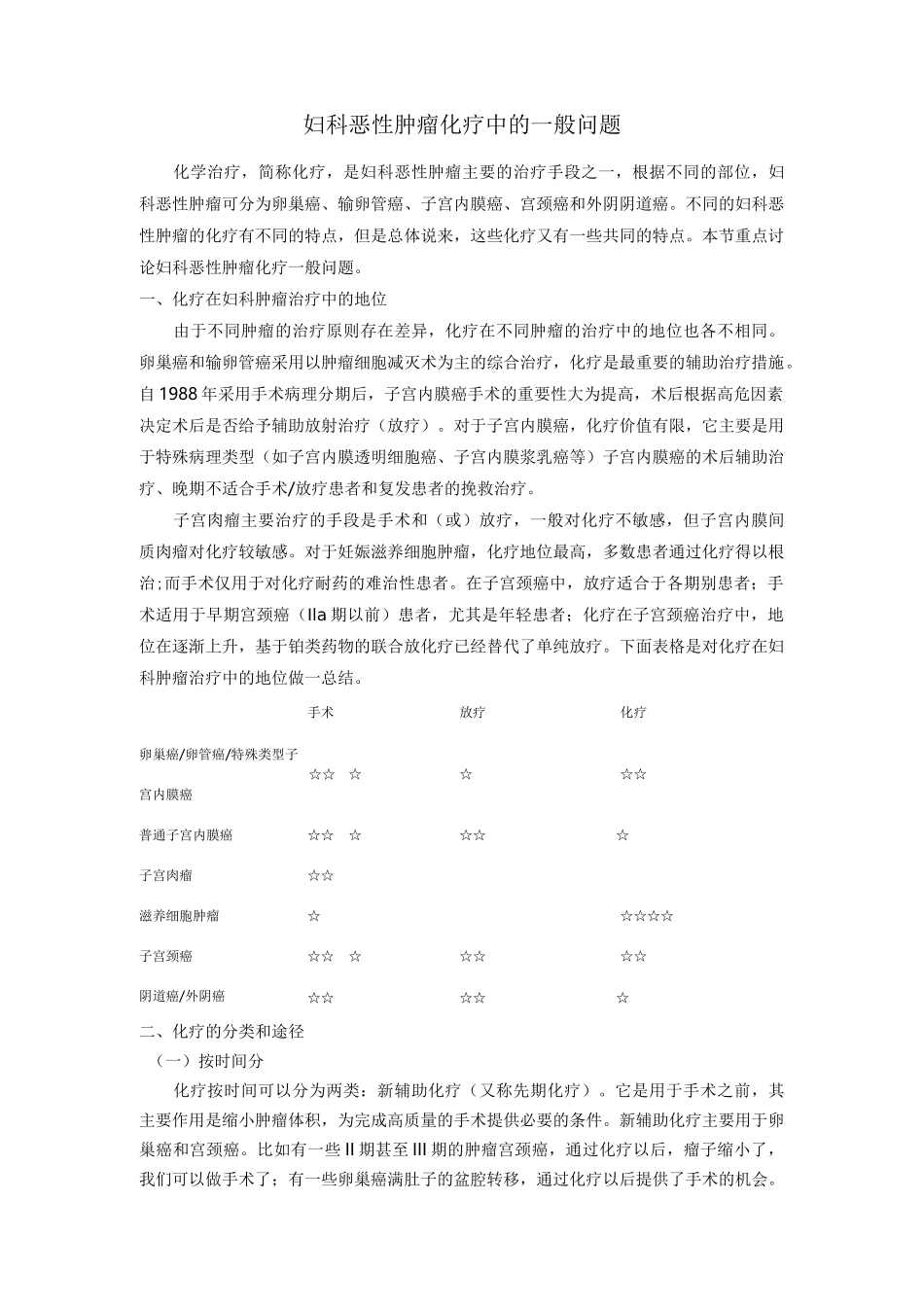 妇科恶性肿瘤化疗中的一般问题_第1页