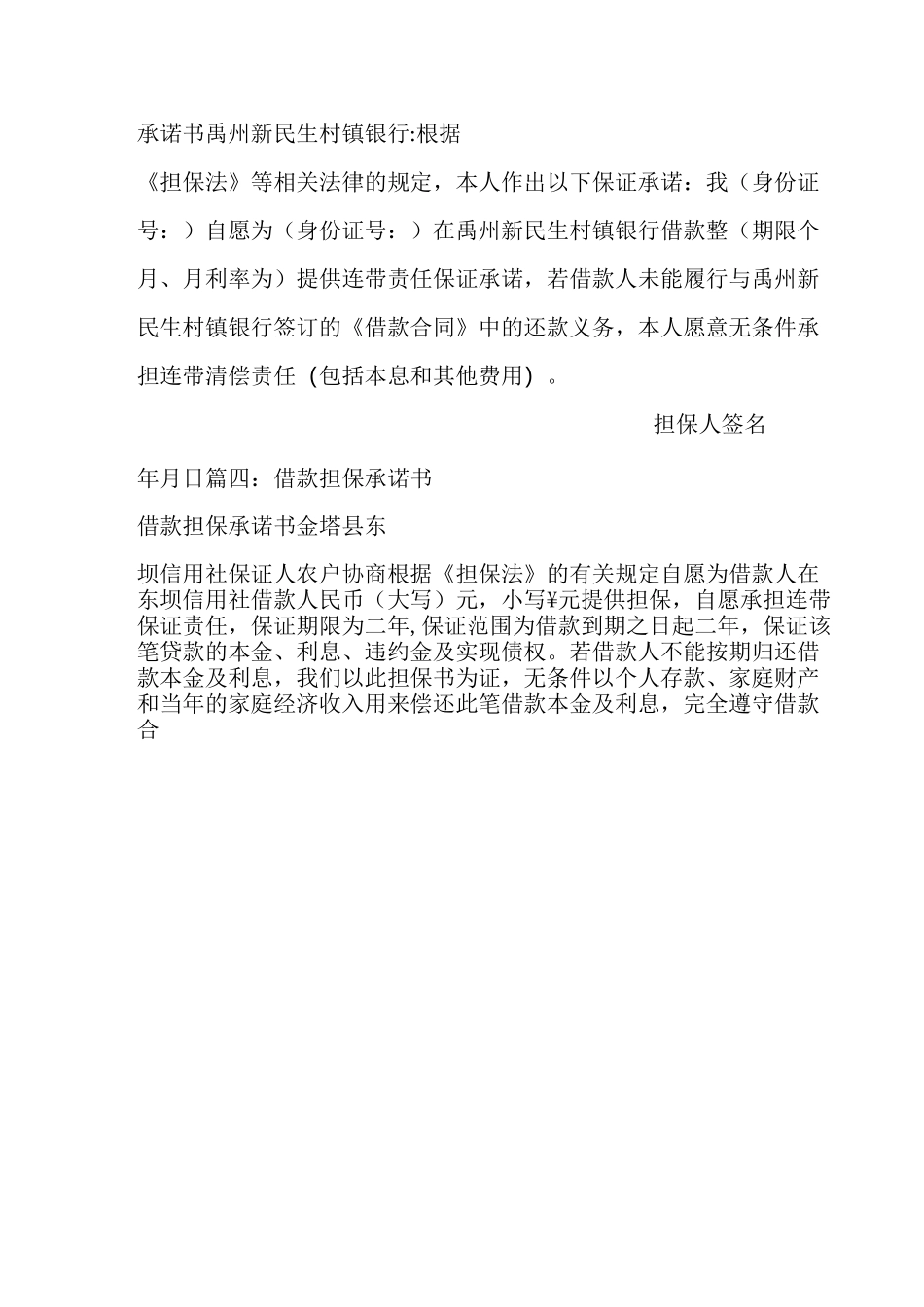 借款保证担保承诺书_第2页