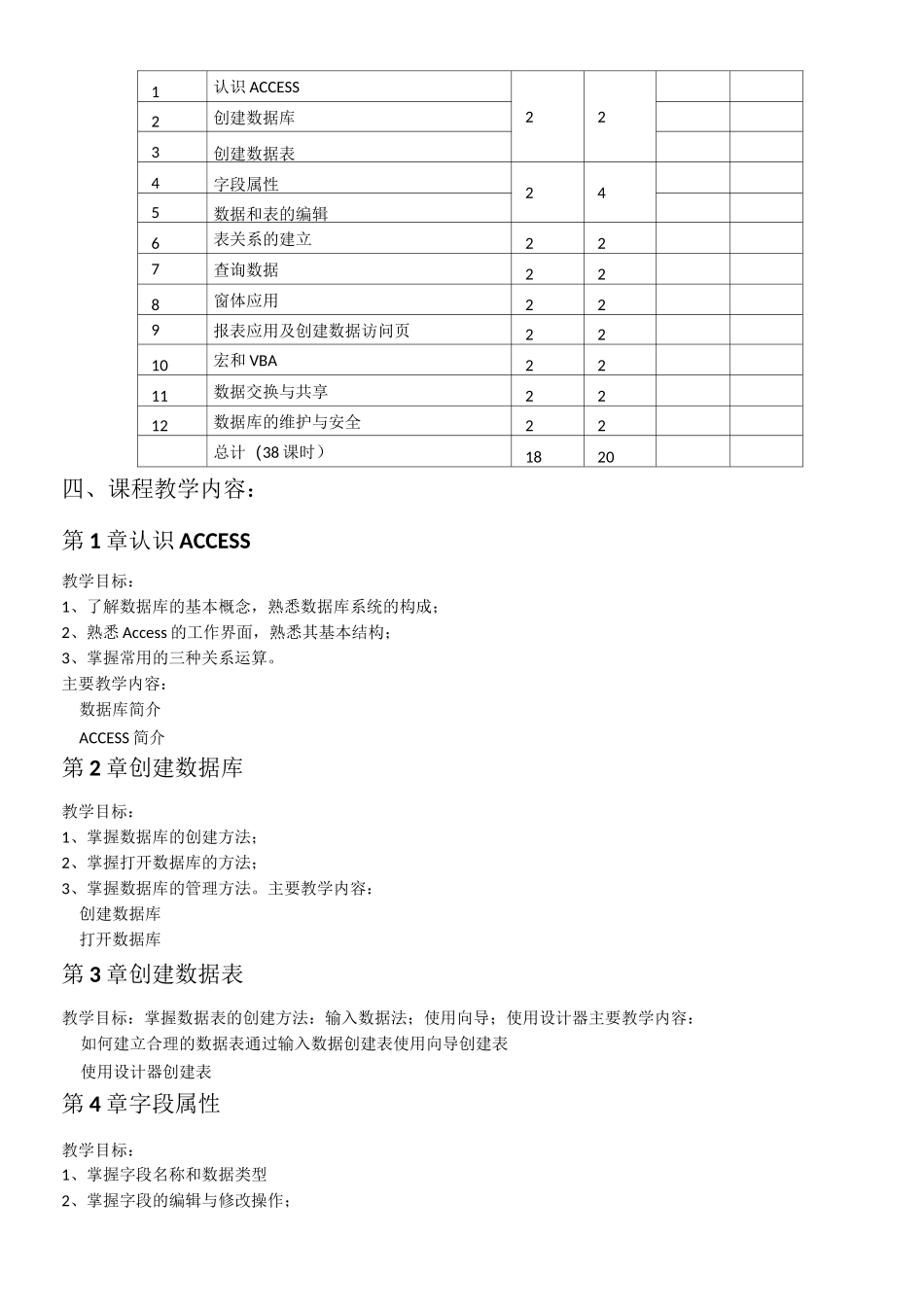 《Access数据库》课程标准_第2页