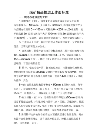 煤矿精品掘进工作面标准