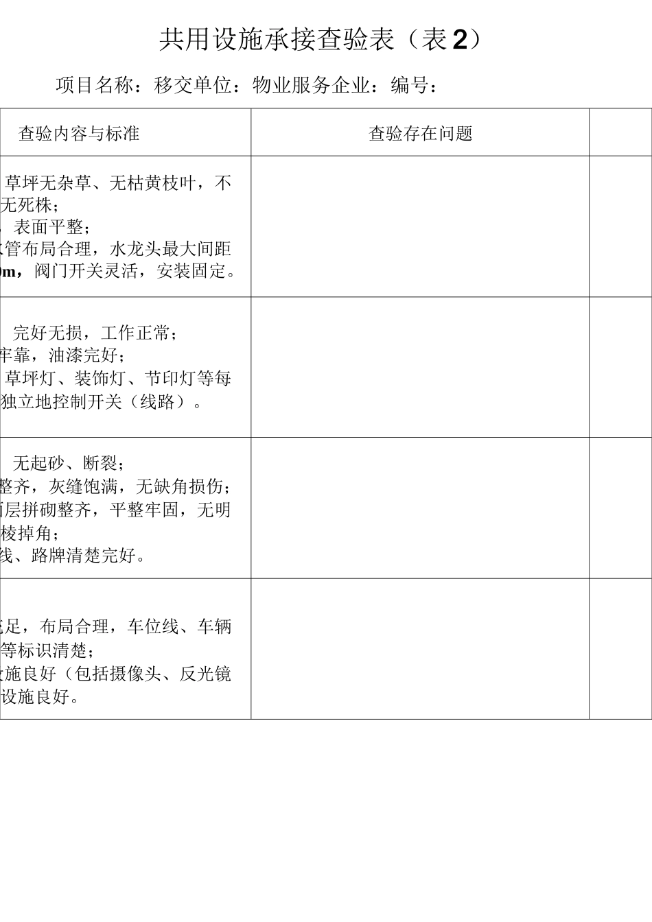 物业承接查验表_第3页