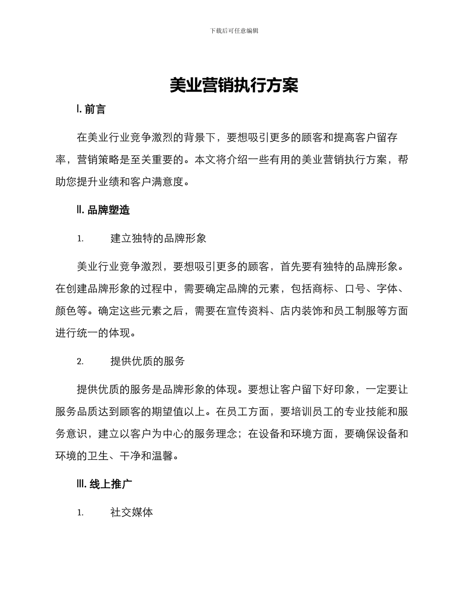 美业营销执行方案_第1页