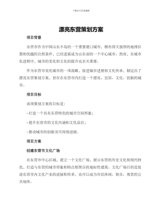 美丽东营策划方案