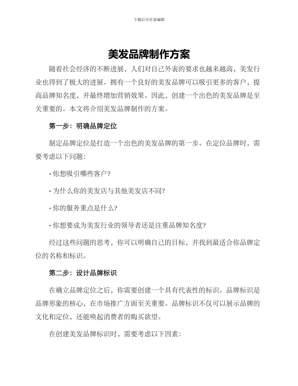 美发品牌制作方案_第1页