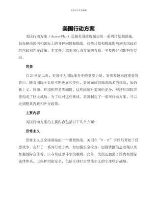美国行动方案