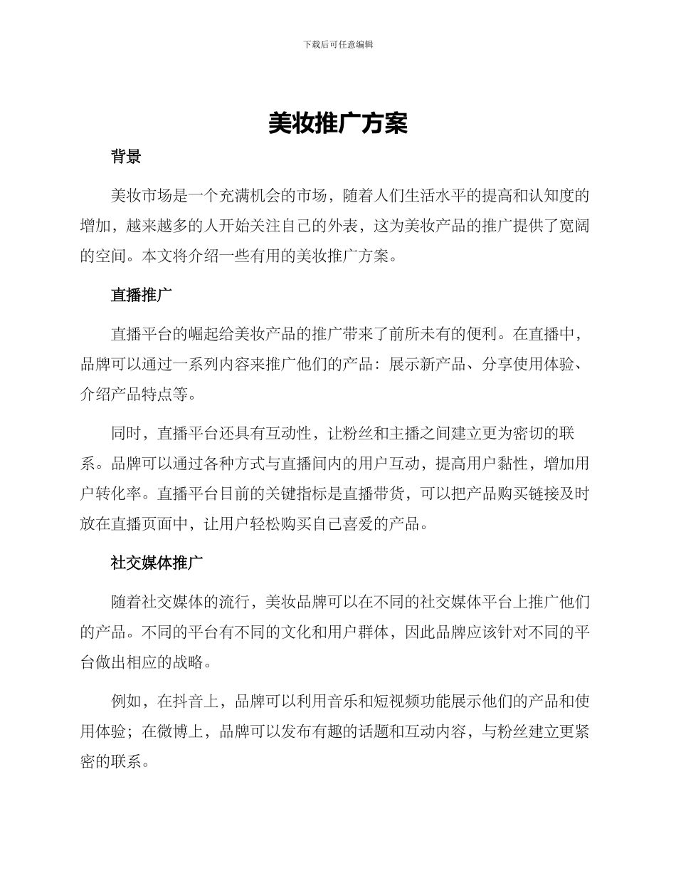 美妆推广方案_第1页