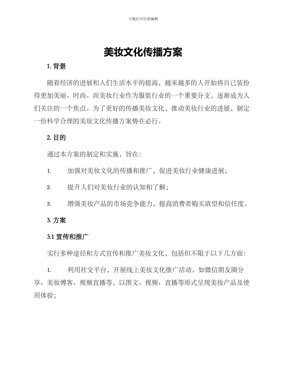 美妆文化传播方案_第1页