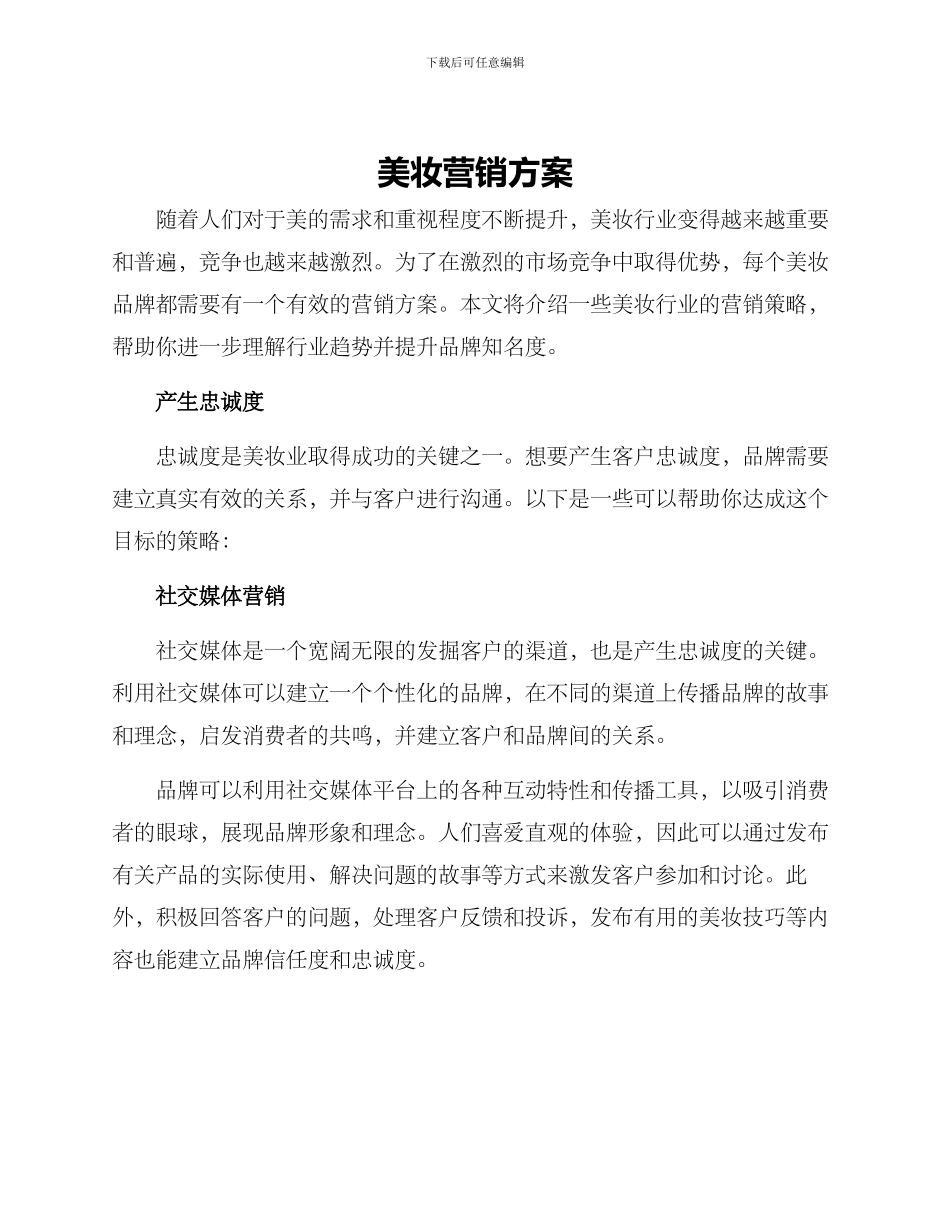 美妆营销方案_第1页