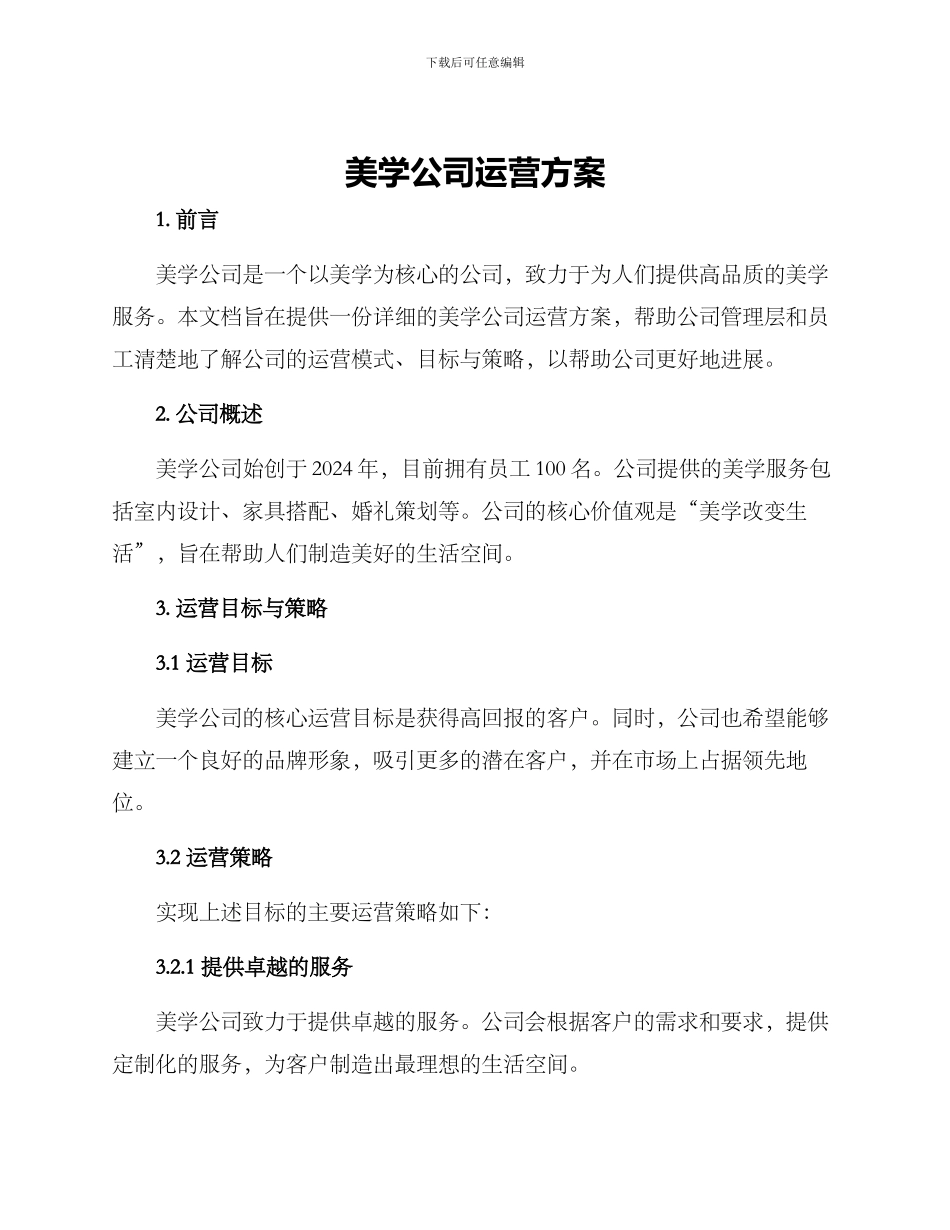美学公司运营方案_第1页