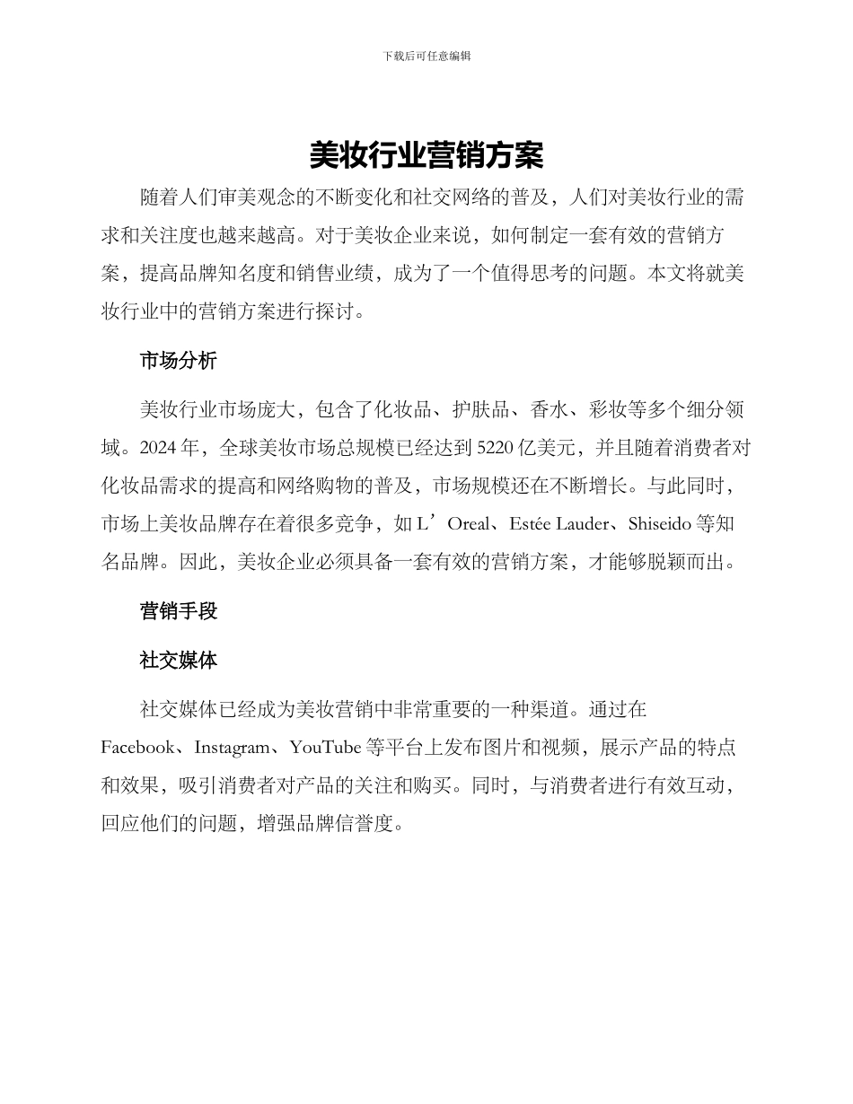 美妆行业营销方案_第1页