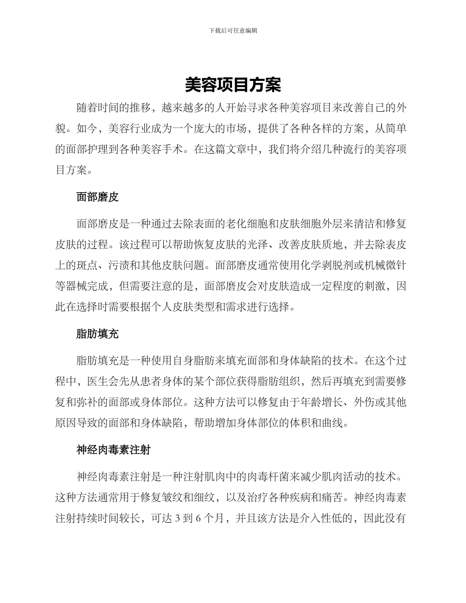 美容项目方案_第1页