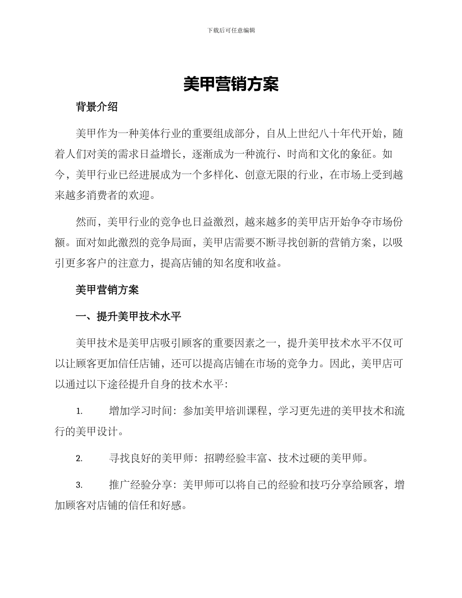 美甲营销方案_第1页