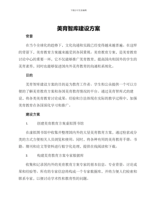 美育智库建设方案