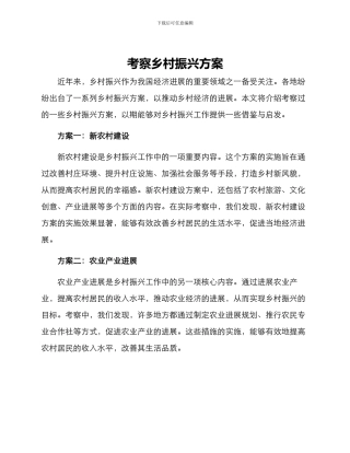 考察乡村振兴方案