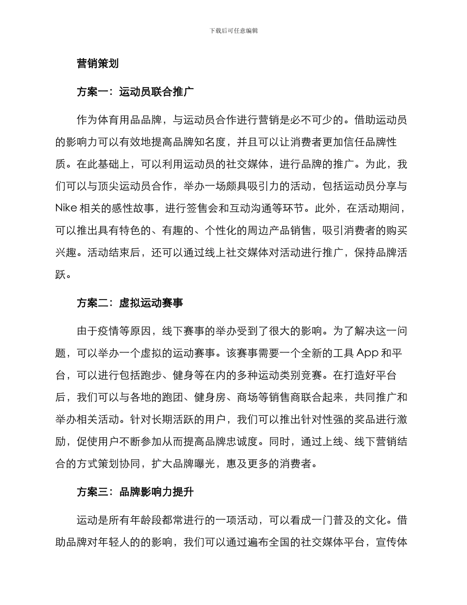 耐克营销策划方案_第2页
