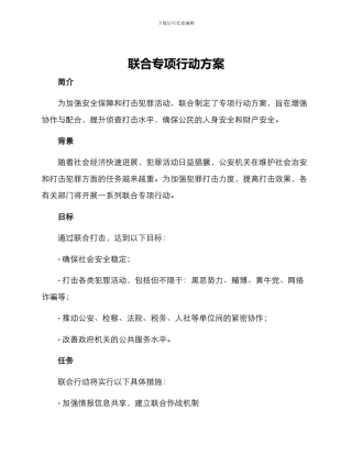 联合专项行动方案