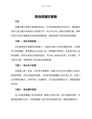 联合抓捕方案集