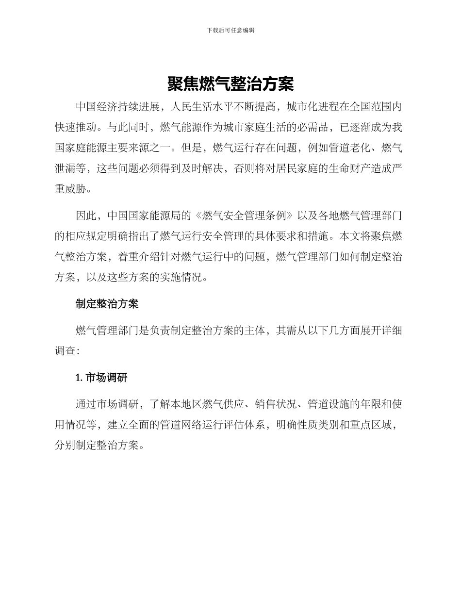 聚焦燃气整治方案_第1页