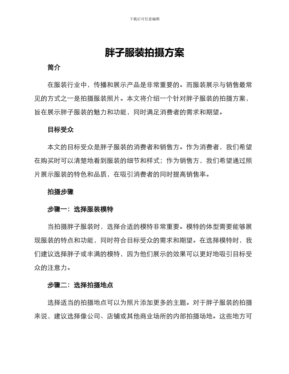 胖子服装拍摄方案_第1页