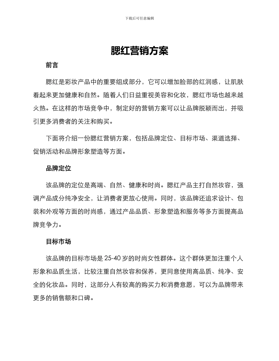 腮红营销方案_第1页