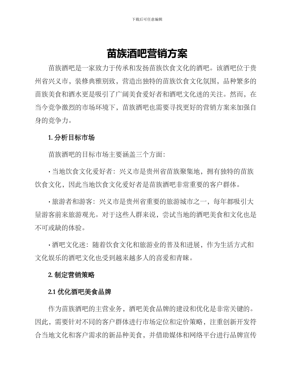 苗族酒吧营销方案_第1页