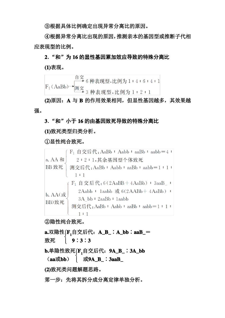 专项突破基因自由组合定律的特殊分离比问题_第2页