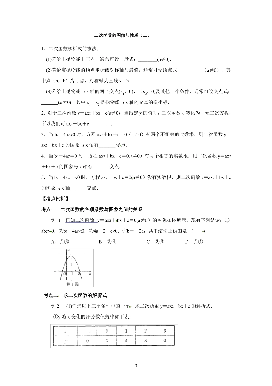 专题四：二次函数的图像与性质_第3页