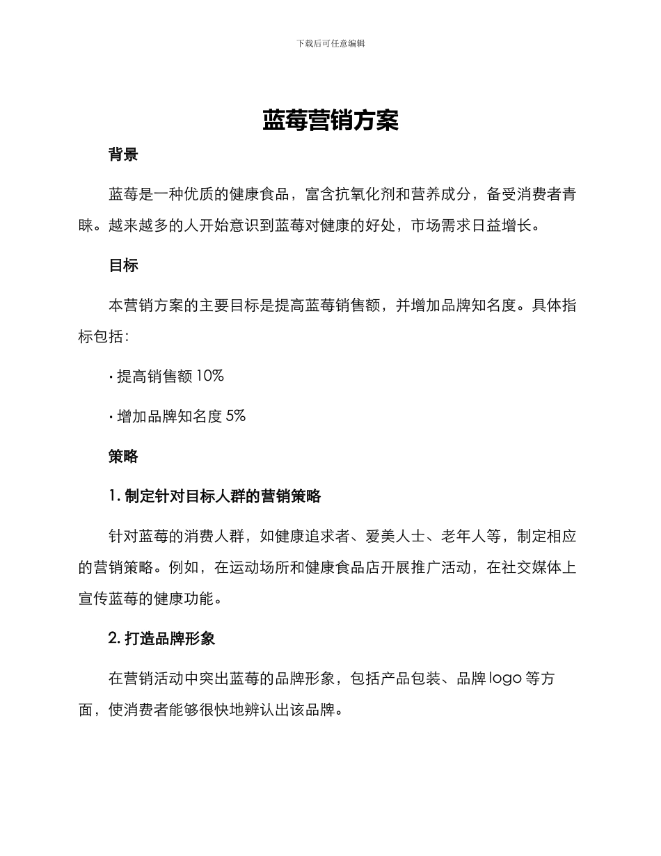 蓝莓营销方案_第1页