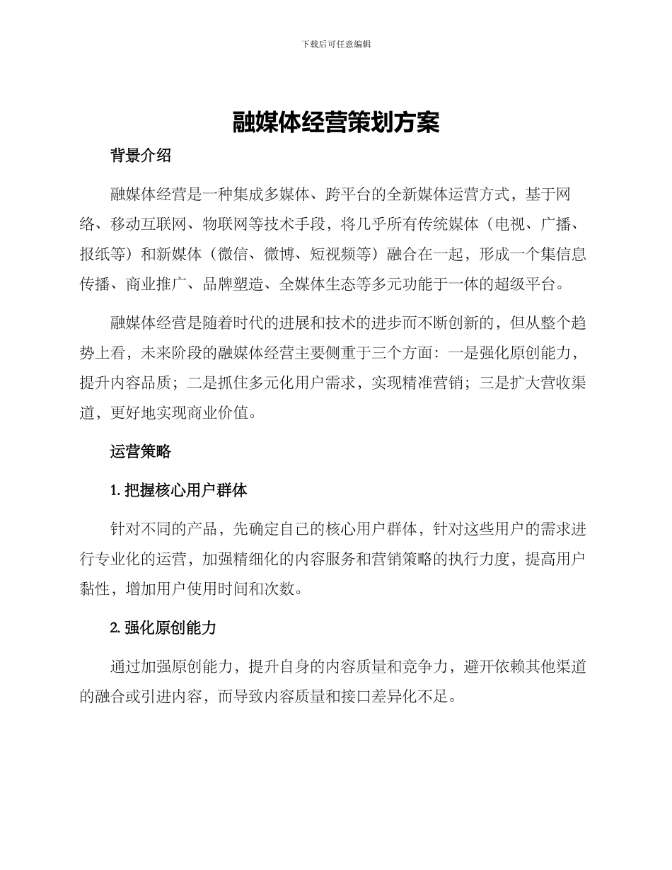 融媒体经营策划方案_第1页