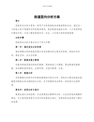 街道竖向分析方案