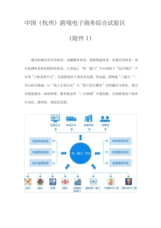 个跨境电商综试区方案简介
