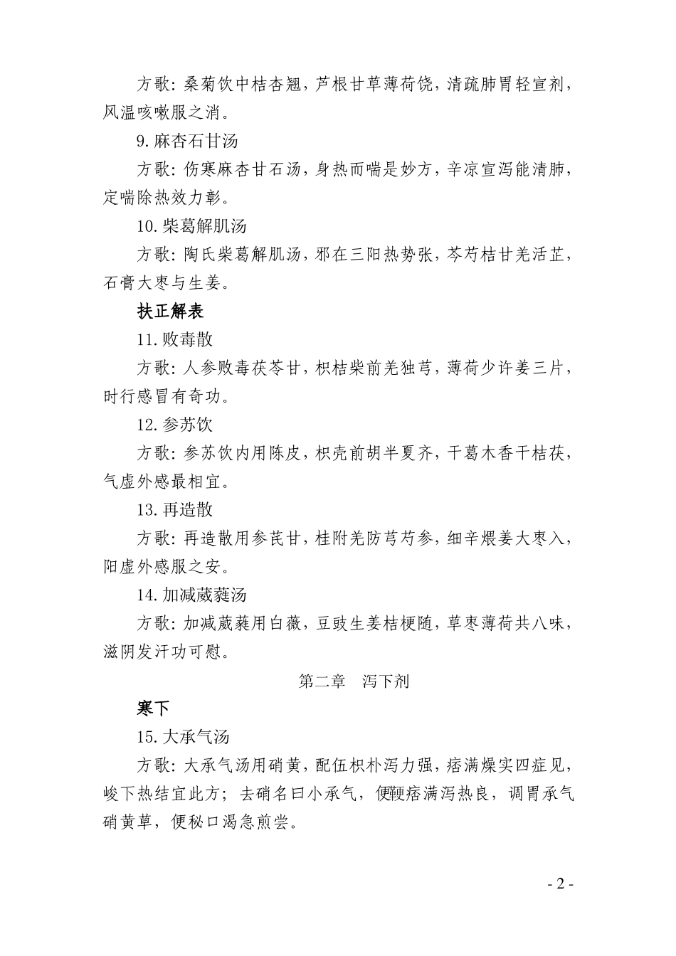 中医临床医生应掌握的经典条文及方剂_第2页
