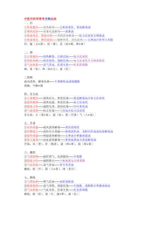 中医外科学常考方剂总结