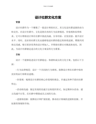 设计社群文化方案