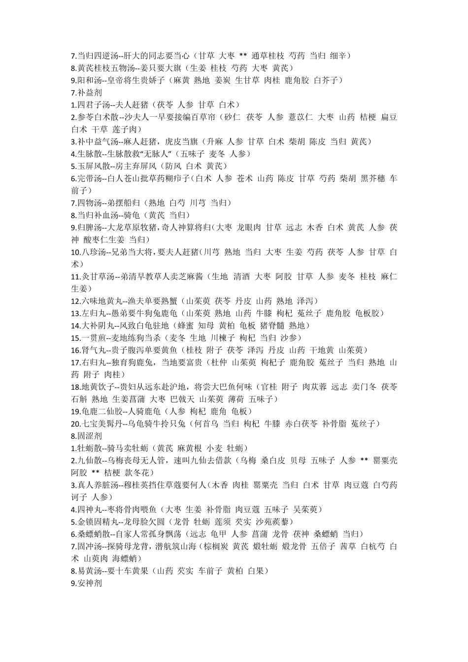 中医方剂速记顺口溜—简单实用_第3页