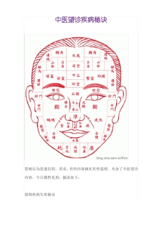 中医望诊疾病秘诀