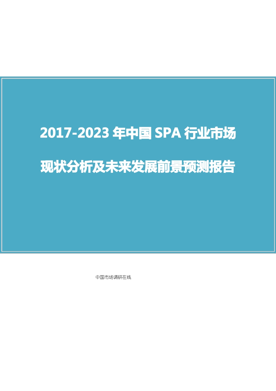 中国SPA行业场报告_第1页
