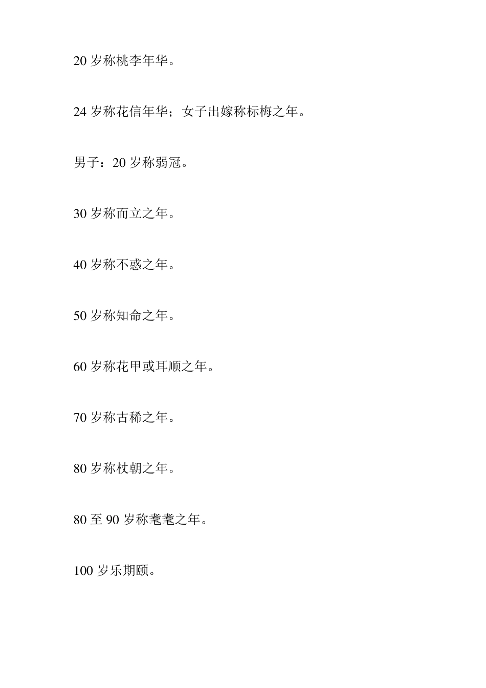 中国古代人年龄的称谓以及形容女子的词语_第2页