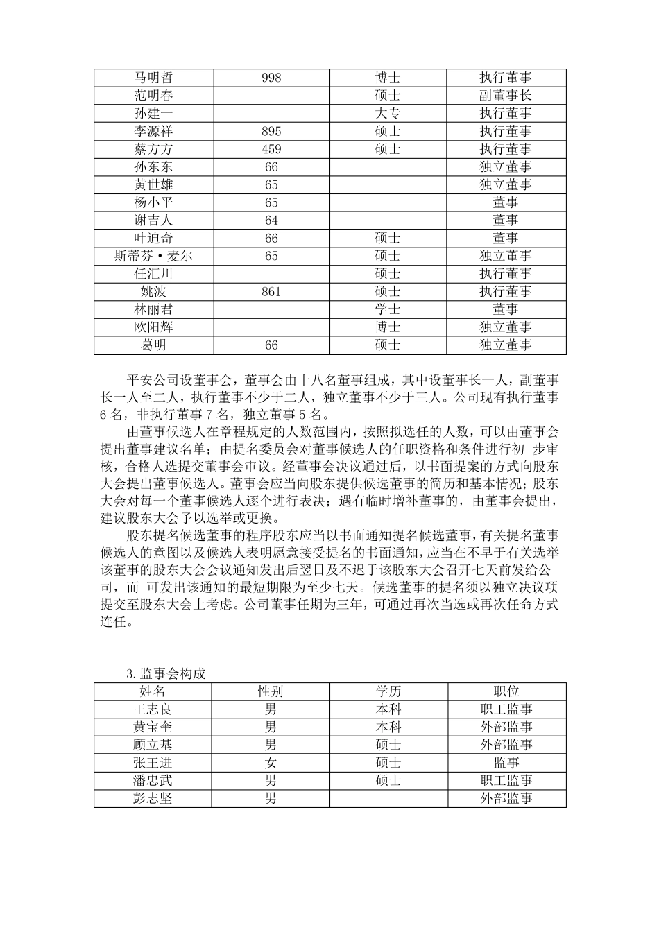 中国平安公司治理报告_第3页