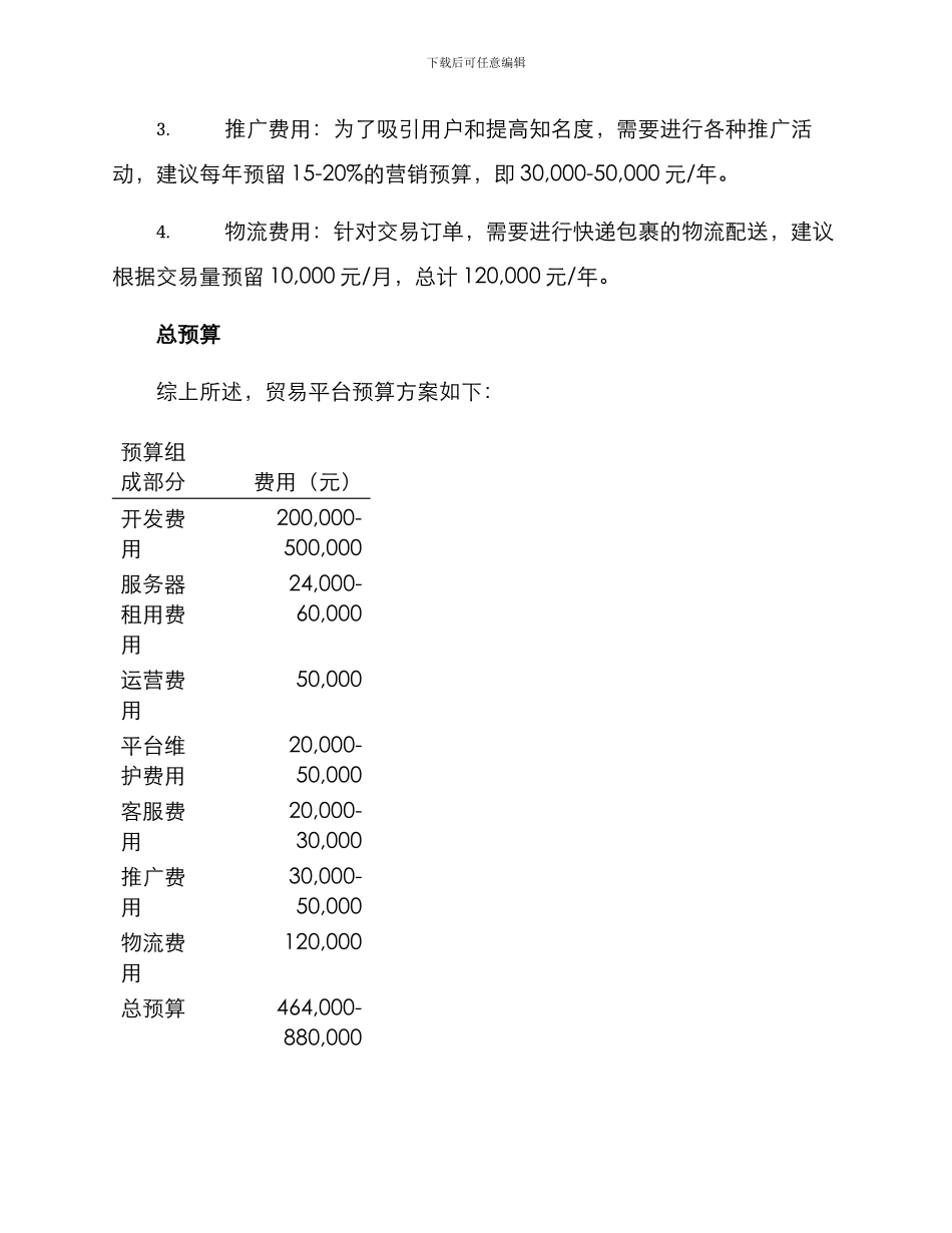 贸易平台预算方案_第2页